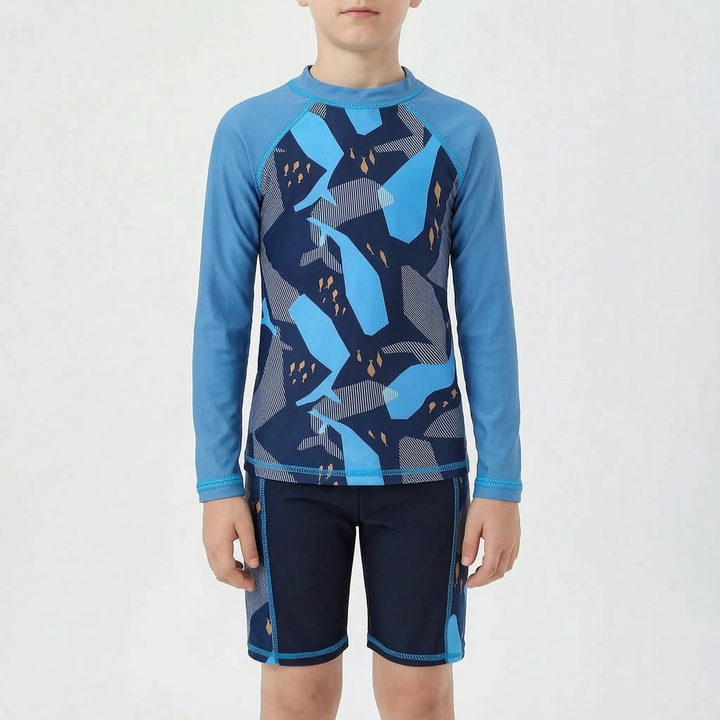 Durable boys' youth swim set, two-piece beachwear for active kids' summer adventures.