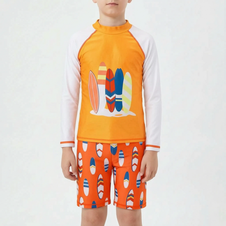 Active boys' water sports gear: 2-piece swim set for ultimate summer fun and comfort.