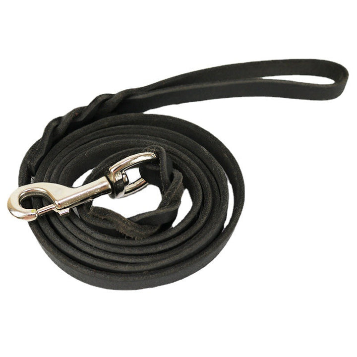 Adjustable braided leather pet leash, unisex, strong and stylish for all dog breeds