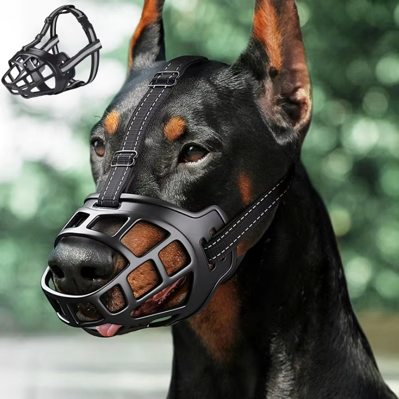 Anti-bite, breathable dog muzzle for pet safety & training. Adjustable design ensures comfort during walks and outdoor use.