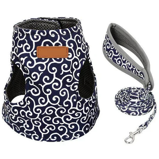 Adventure-ready pet cat harness and leash set, offering a secure fit for stress-free outdoor excursions and pet safety.
