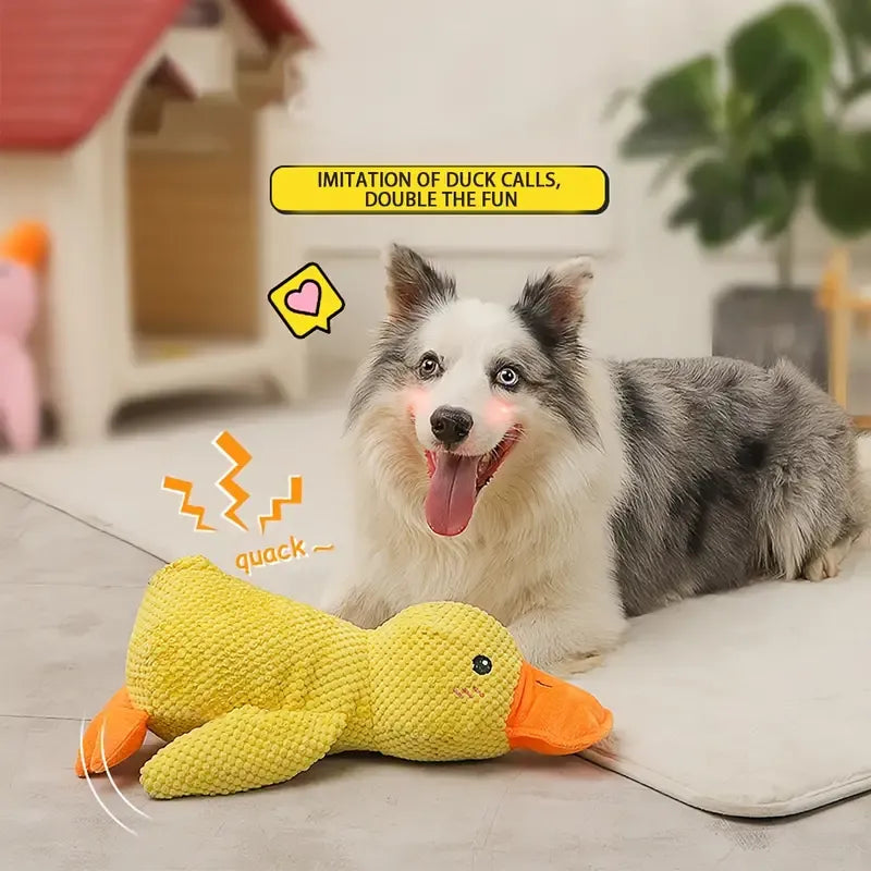 Duck dog toy, plush chew toy with deep quack sound, durable pet supplies for dog enrichment & comfort