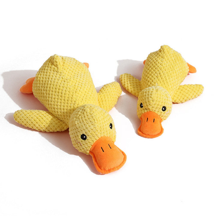 Comforting duck dog toy, plush with deep quack sound, interactive pet supplies for chewing & snuggling