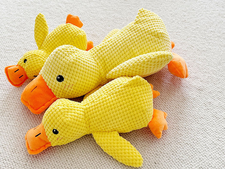 Pet enrichment: Calming duck plush dog toy, deep quack, soft & durable chew toy for all dog breeds