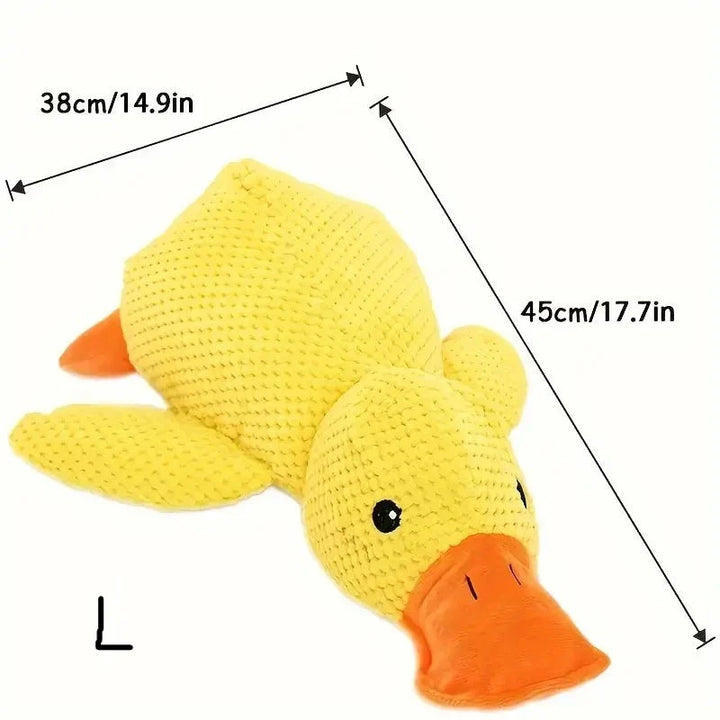 Calming duck plush toy, deep quack sound, soft interactive chew toy for dogs, quality pet supplies