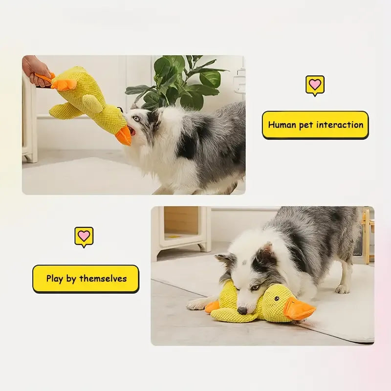 Calming plush duck dog toy, deep quack, soft pet supplies for chewers & interactive play sessions