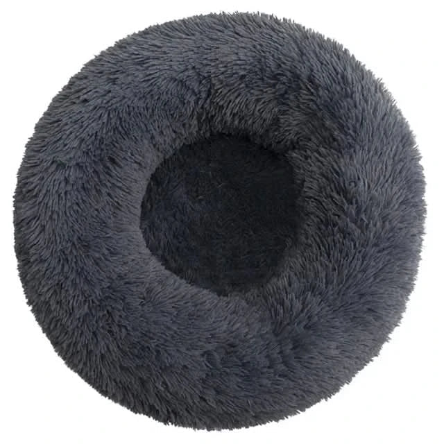Premium calming dog bed, super soft plush lounger with washable cover & orthopedic support.