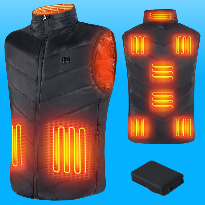 Unisex heated vest, perfect for winter warmth & outdoor adventures. USB rechargeable & insulated for cold weather gear.