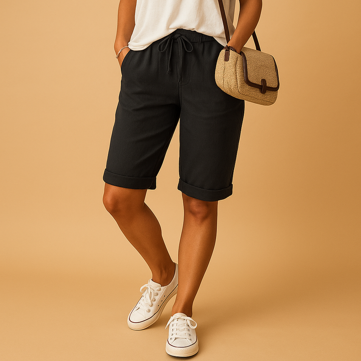 Women's casual capri pants for summer comfort, relaxed fit with drawstring waist. Perfect for warm weather everyday style.