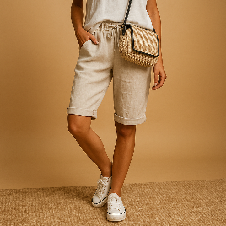 Stylish women's summer capris with drawstring waist. Relaxed fit casual pants for ultimate comfort in warm weather.