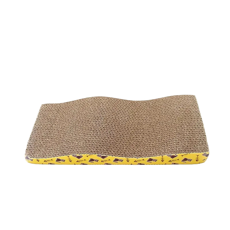 Cat Bowl Scratch Mat, corrugated cardboard pet scratcher & lounge bed, durable cat furniture