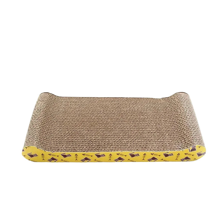 Stylish cat bowl scratch mat, designed with durable corrugated cardboard for cats