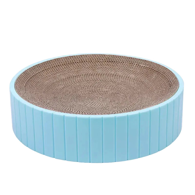 Cat bowl scratch mat, an engaging cat scratcher made from natural corrugated cardboard