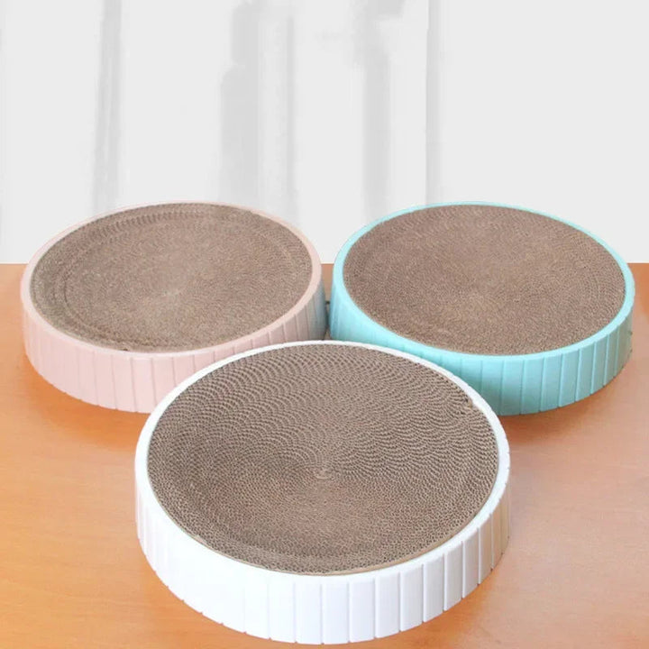 Corrugated cardboard cat bowl scratch mat, a versatile pet scratcher and comfortable cat bed