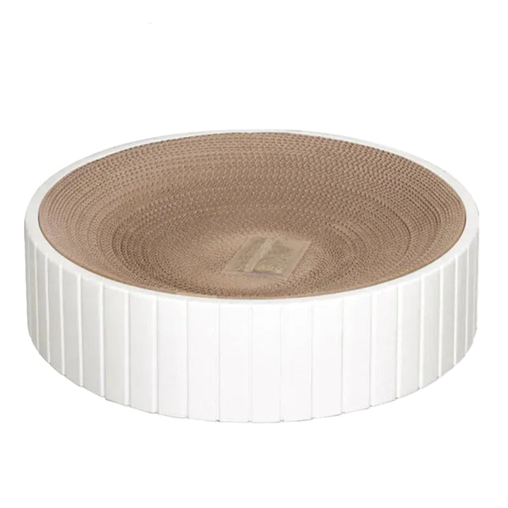 Innovative cat furniture: Corrugated cardboard cat bowl scratcher for rest and play