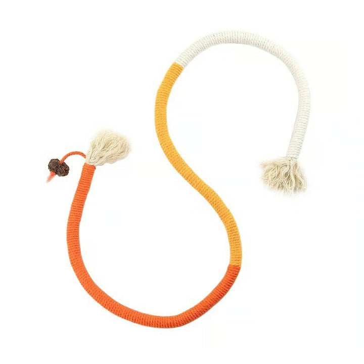 Natural cat chew rope infused with gallfruit, an interactive pet toy for dental care