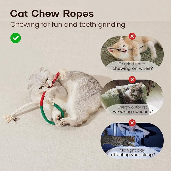 Cat supplies: gallfruit chew rope toy designed for dental health and play