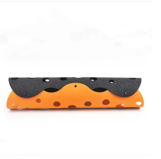 Gray felt cat tunnel, a versatile and interactive toy with peek holes for active pet play and enrichment.