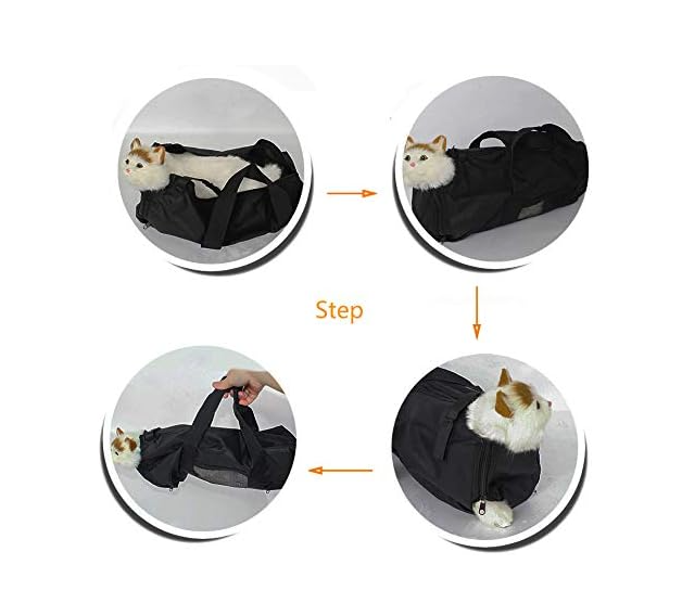 Versatile cat care grooming bag, ideal for pet owners and animal health professionals.
