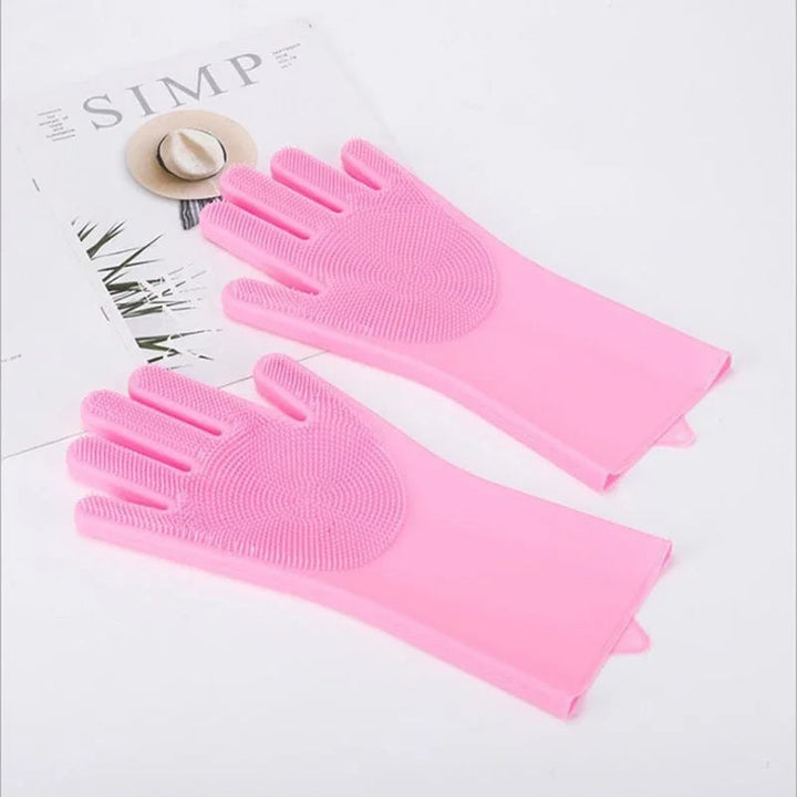 Anti-scratch silicone grooming gloves, essential feline bath & grooming tool