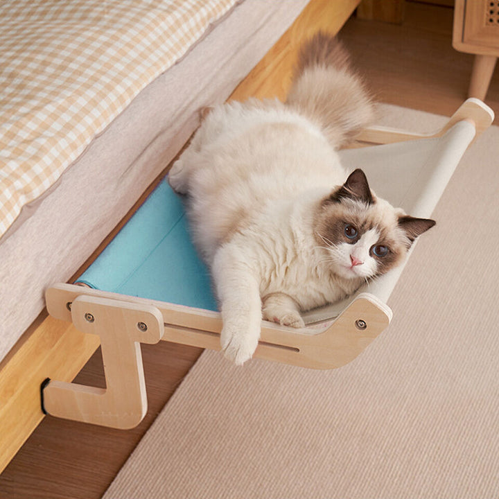 Cat hammock bed with strong suction cups, secure pet accessory