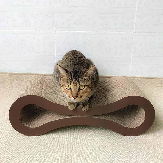 Top-down view of Infinity Cardboard Cat Lounge, perfect for scratching and napping