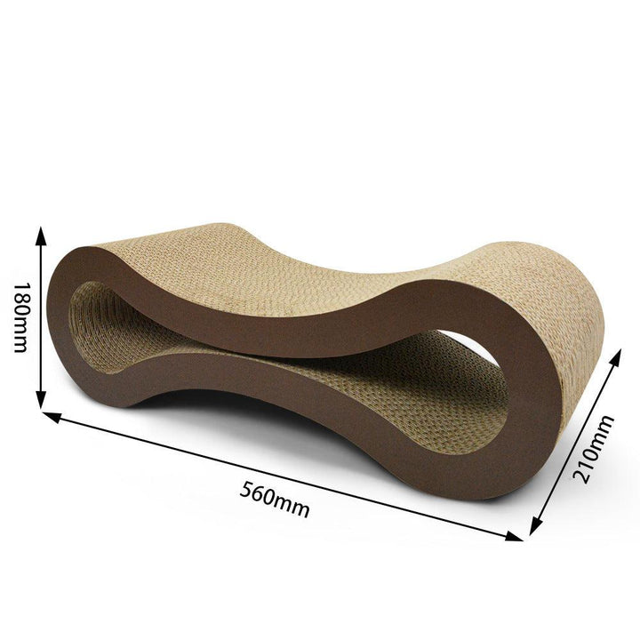 Eco-friendly cardboard cat bed, infinity design providing a scratching surface
