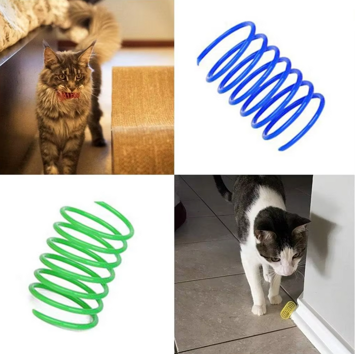 Hand holding a bright spiral feather cat toy, ready for stimulating interactive kitten play