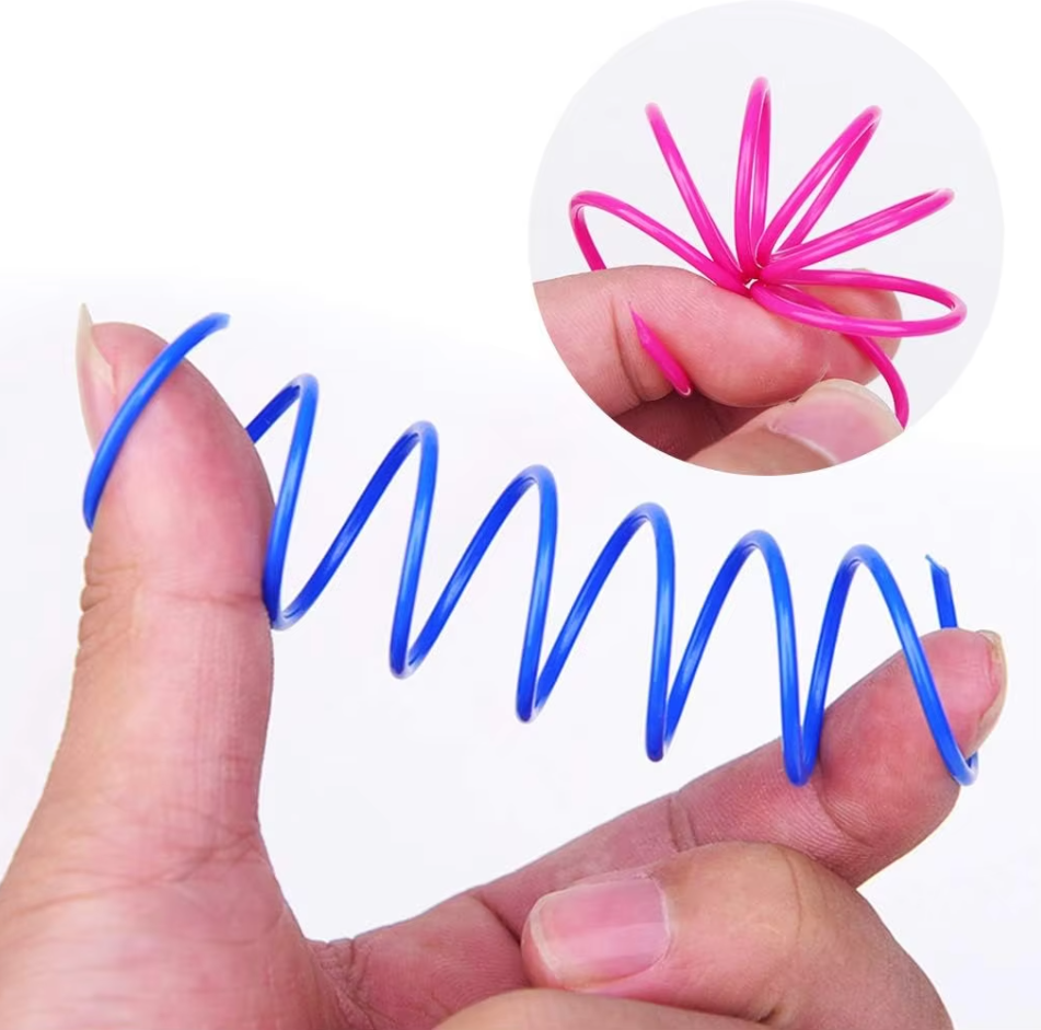 Durable interactive spiral feather cat toy, designed for pet enrichment and vigorous active play