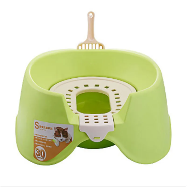 Durable cat litter pan and scoop set for effective cat waste management and hygiene