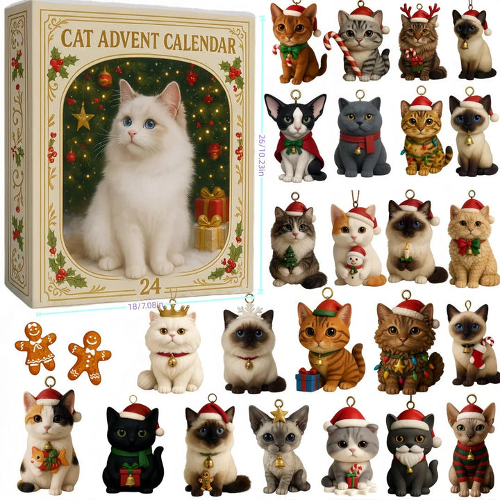 Cat Lovers 2025 Festive Countdown Advent Calendar, a holiday decor for pet gift joy