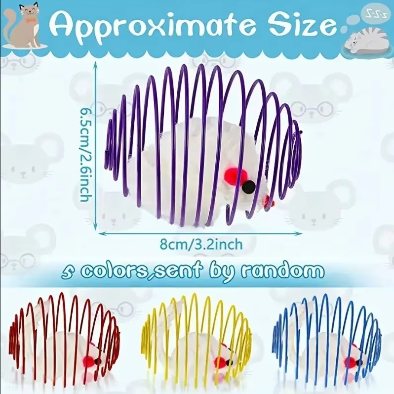 Interactive cat toy: Mice in Spiral Cage, perfect for engaging your pet's natural hunting instincts