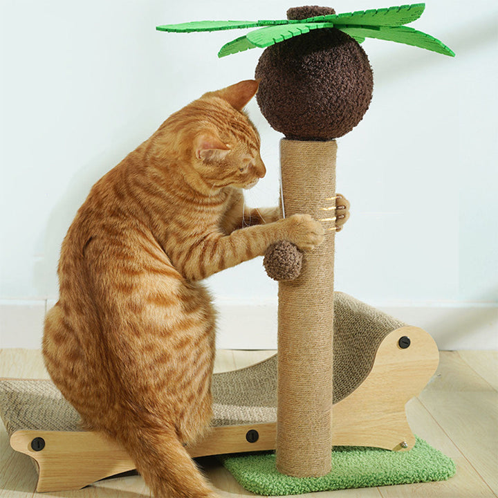 Tropical Cat Palm Tree Scratcher and Sun Lounger, perfect pet furniture for cats