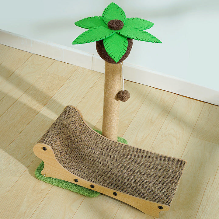 Stylish Cat Palm Tree Scratcher, sisal post and pet furniture cat lounge bed