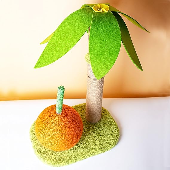 Cat toy: Green Palm Tree Sisal Scratching Post promoting healthy paws