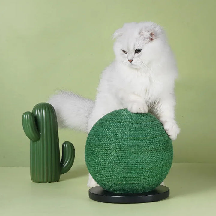 Stylish cat sisal scratching ball, a fun and functional accessory for feline claw care.