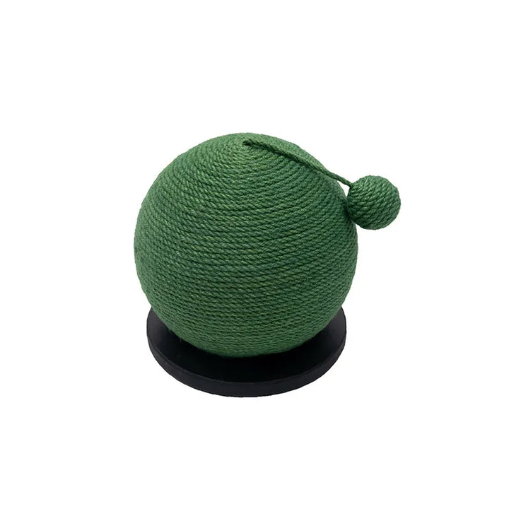 Round sisal scratching ball for cats, an ideal pet toy for active claw care and enrichment.