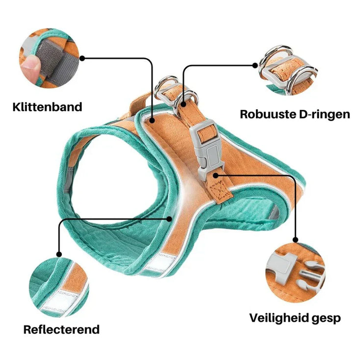 Lightweight cat harness and leash set, reflective design for enhanced visibility
