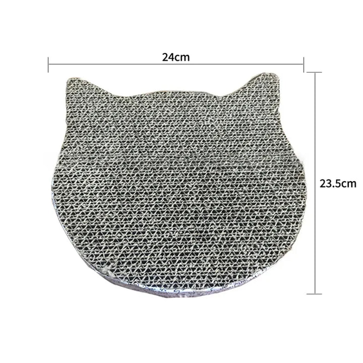 Cat playing on a rectangular scratching mat, protecting furniture from damage