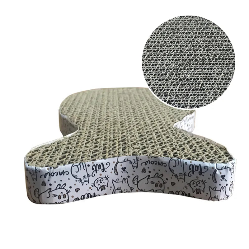 Brown cat scratcher mat with a playful design, essential pet supplies for active cats