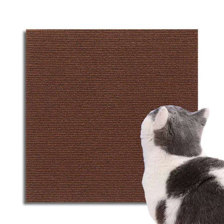 Easy-to-apply cat scratch protector sheet on furniture corner, preventing damage