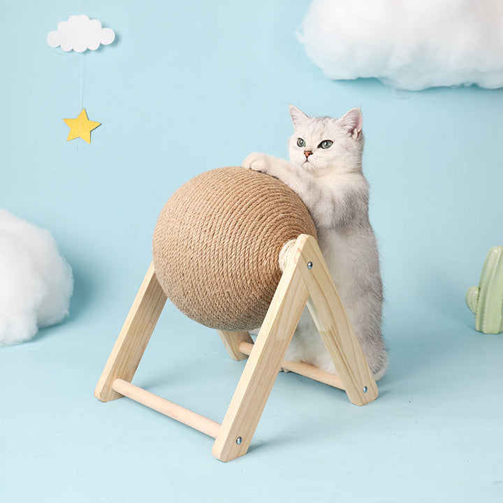 Cat Sisal Scratching Ball, natural material interactive pet toy for feline enrichment