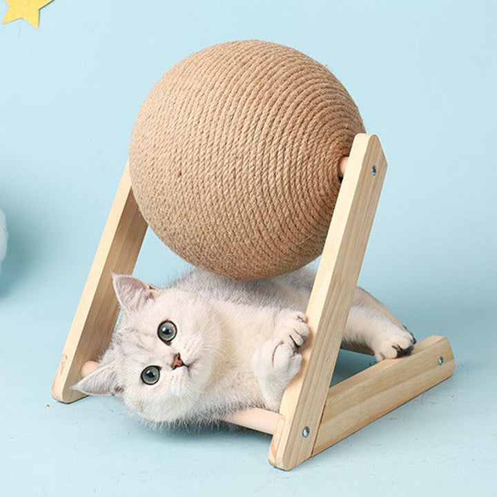 Interactive cat toy: sisal scratching ball, promoting natural scratching behavior