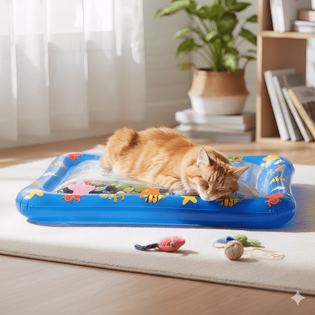 Cat cooling play mat, water-filled pet toy for active cats, suitable for all seasons