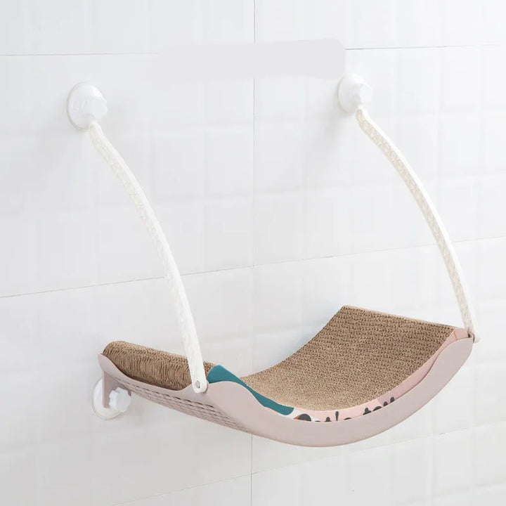 Pink flannel Cat Window Bed, soft and warm, ideal for sunbathing and comfortable rest