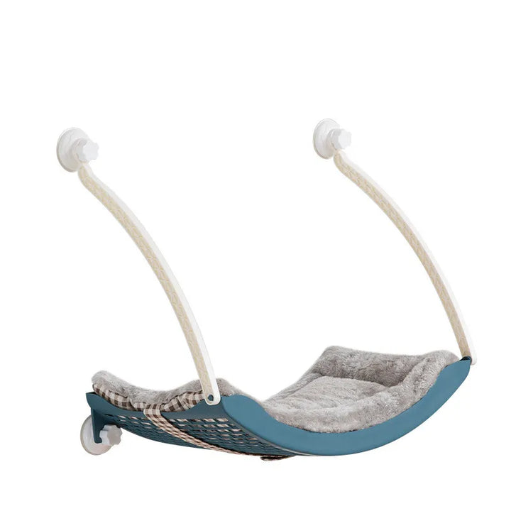 Scratch pad integrated Cat Window Hammock, offering both comfort and play for feline friends