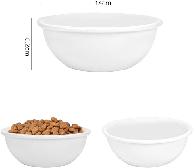 Pet supplies: Cat feeding bowl in wood design ceramic, perfect for food and water