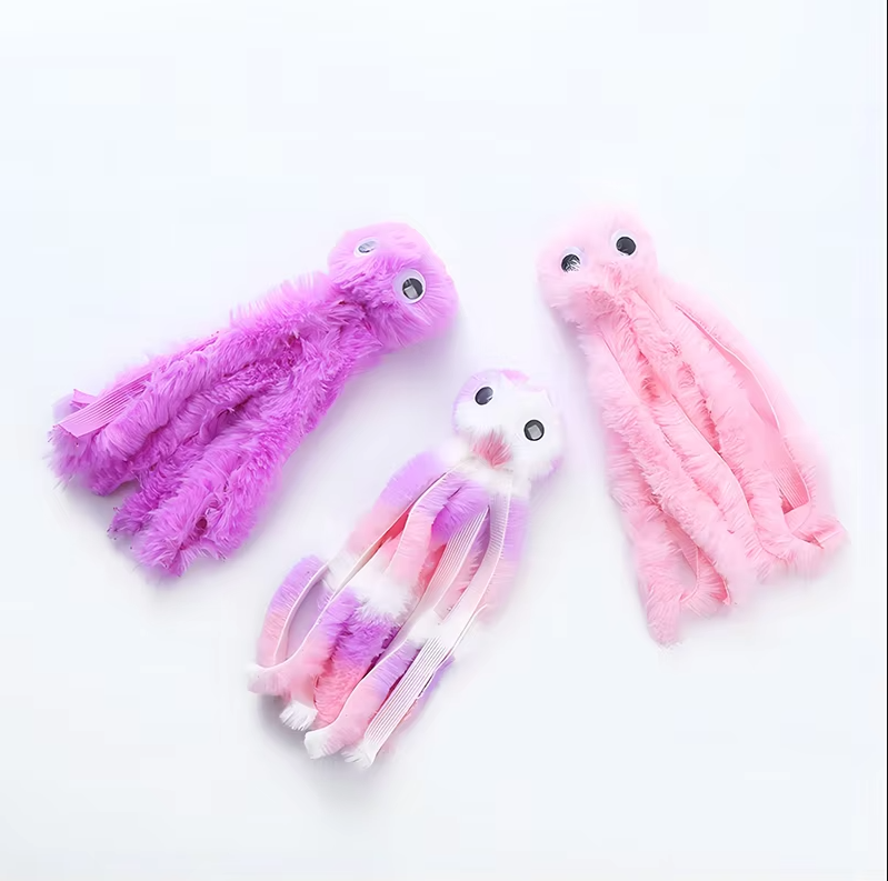 Durable catnip octopus plush pet toy, an interactive soft toy providing endless entertainment for cats.