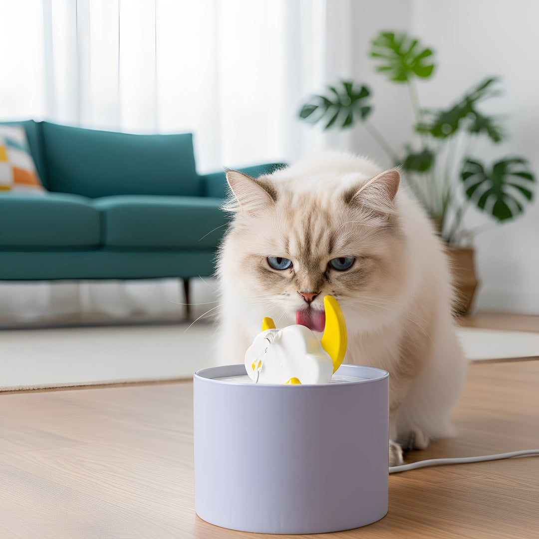 Stylish ceramic cat fountain, multi-stage filtration for fresh and healthy pet hydration