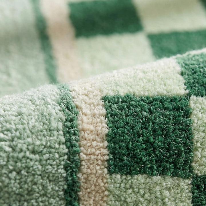 Soft checkerboard runner rug, perfect for high-traffic hallways & kitchens. Durable, non-slip area rug with modern design.